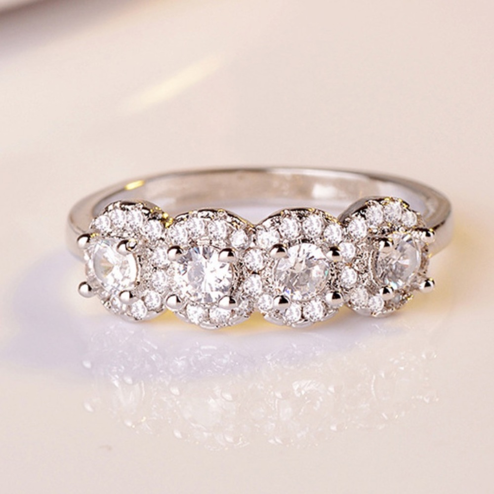 NEW💍925 STERLING SILVER ETERNITY DIAMOND RING - Picture 6 of 7